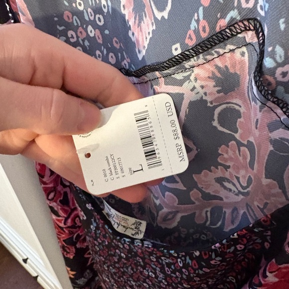 Free People Pink and Black Floral Maxi Dress - Picture 2 of 4